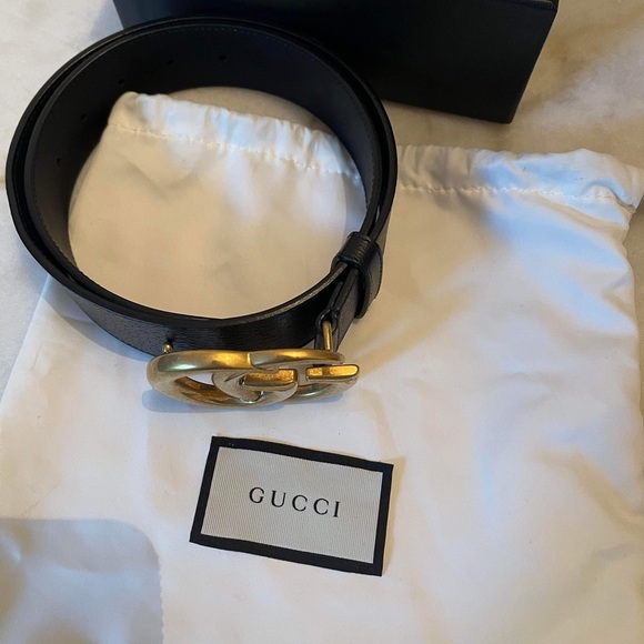 Leather Belt with double G buckle - Picture 2 of 4